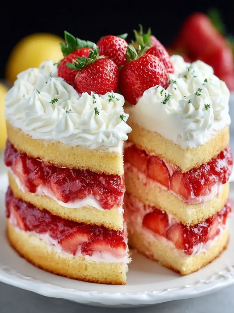 Strawberry Lemon Cream Cake First Image