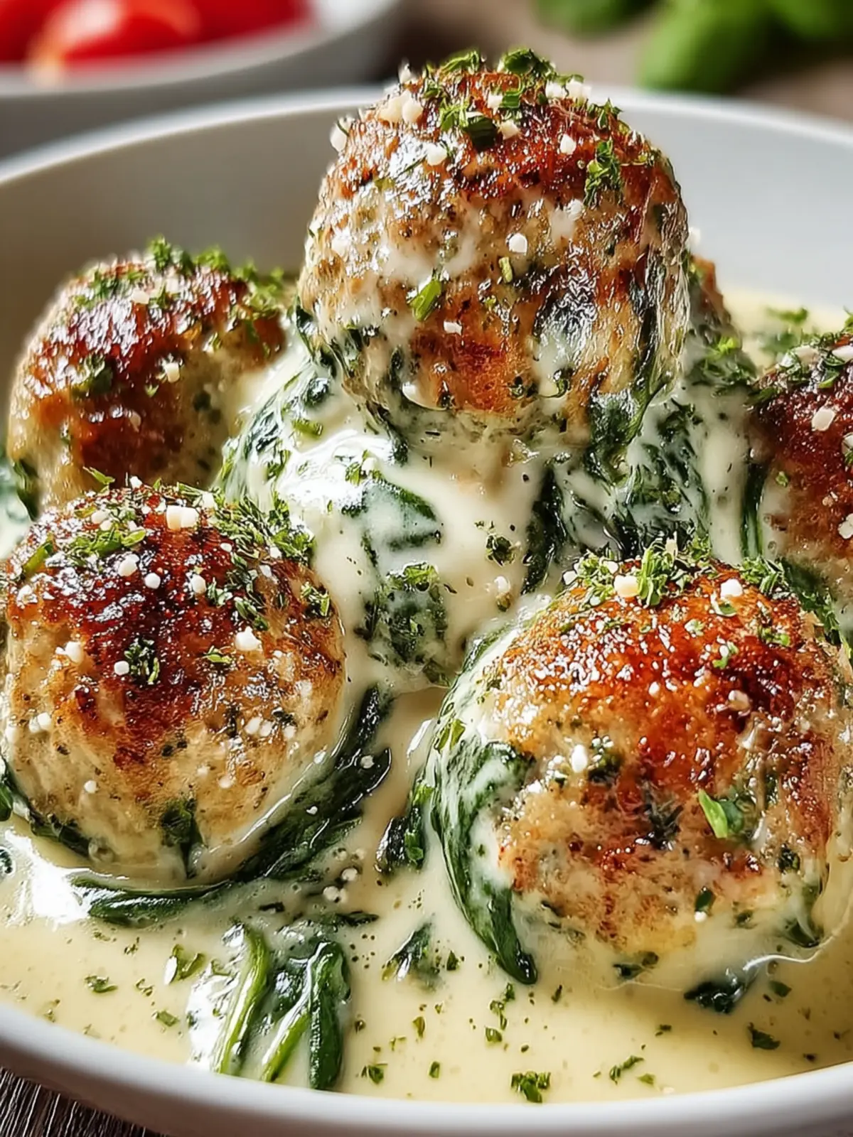 Creamy Spinach Meatball Delight First Image
