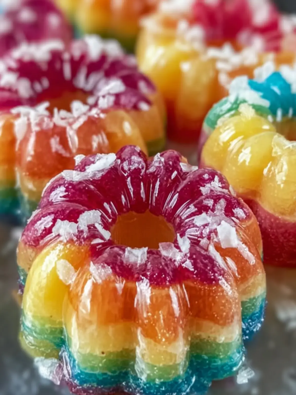 Colorful Rainbow Jello Rings First Image
