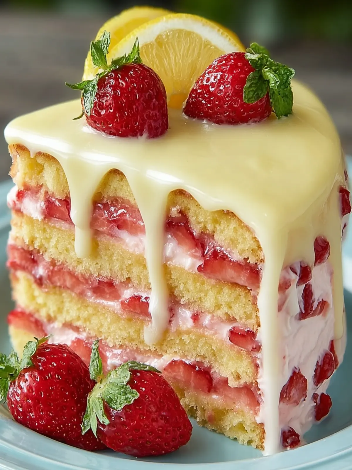 Strawberry Lemon Layer Cake Third Image Third Image
