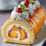 Peach Cream Swiss Roll First Image