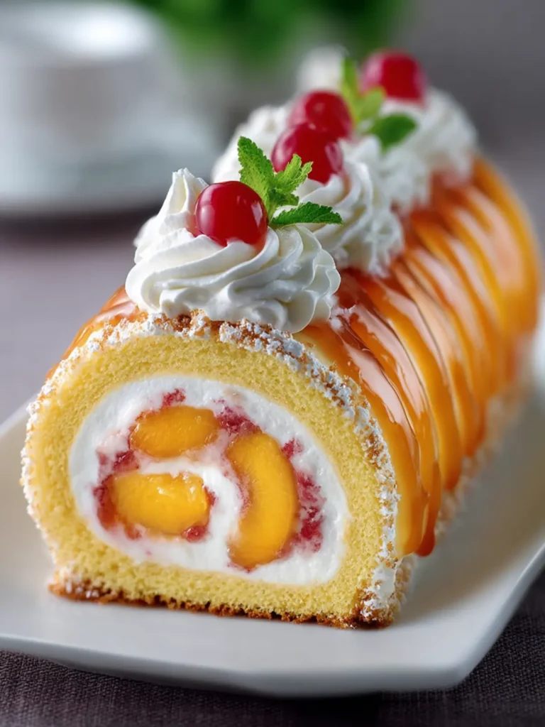 Peach Cream Swiss Roll First Image