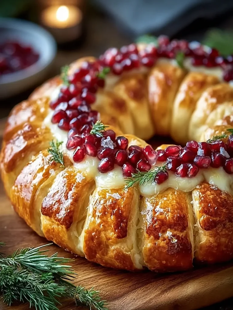 Pomegranate Brie Pastry Wreath First Image