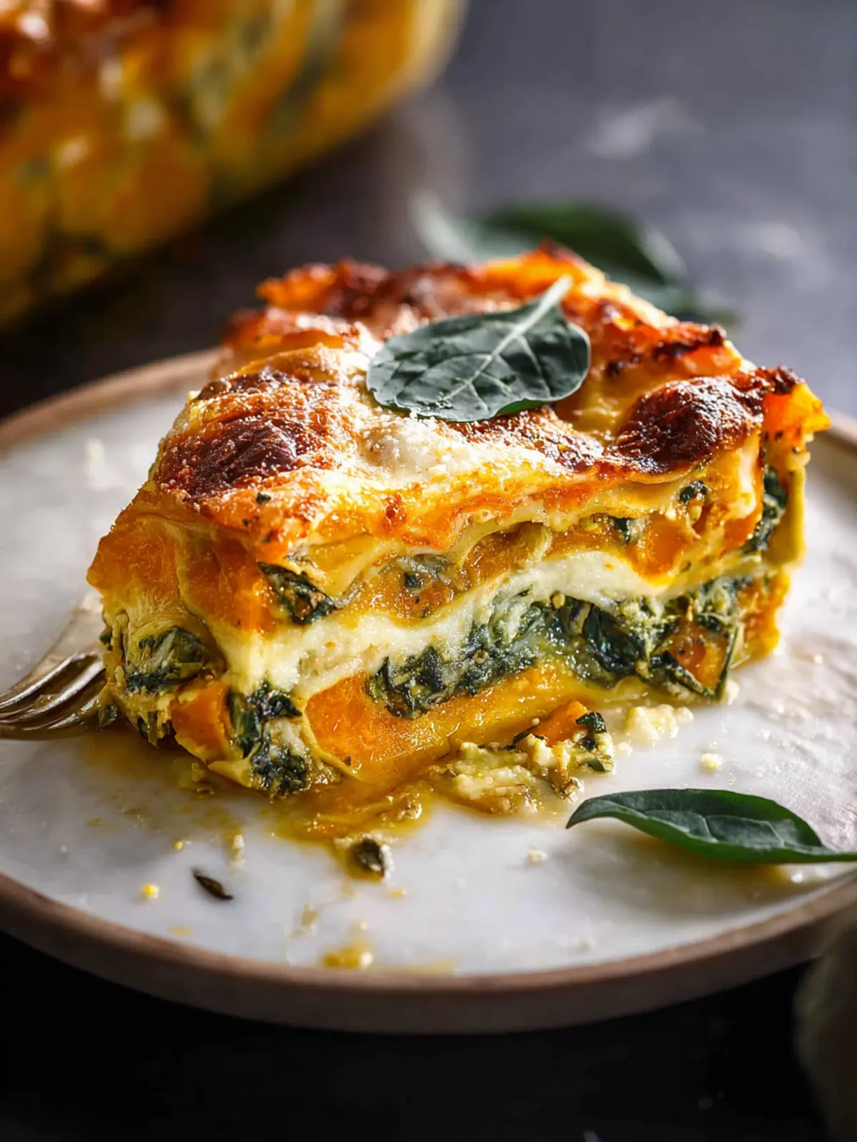 Vegetarian Pumpkin Spinach Lasagna – Easy Recipe First Image