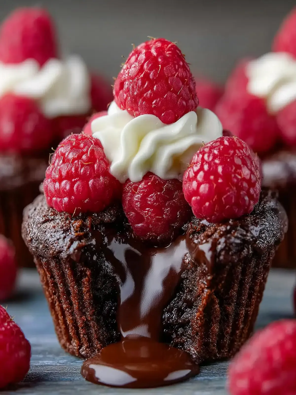 Raspberry Chocolate Lava Cupcakes First Image