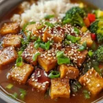 Ginger Miso Brothy Soup with Crispy Shredded Sesame Tofu Delight First Image