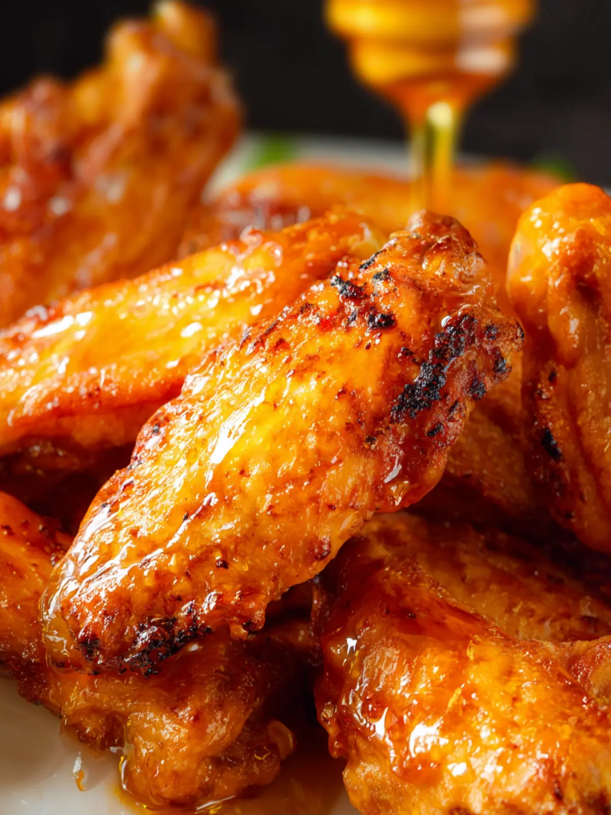 Crispy Oven Baked Glazed Hot Honey Buffalo Wings First Image