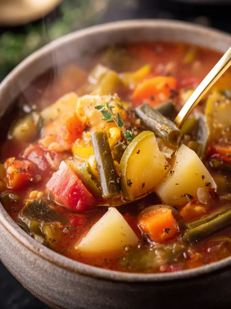 Rustic Crockpot Vegetable Soup First Image
