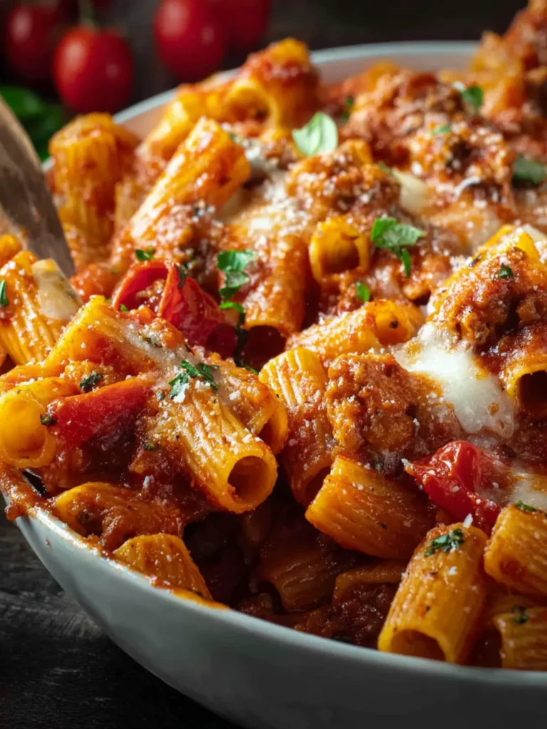 Spicy Italian Sausage Baked Rigatoni First Image