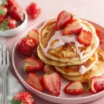 Fluffy Strawberry Pancakes First Image