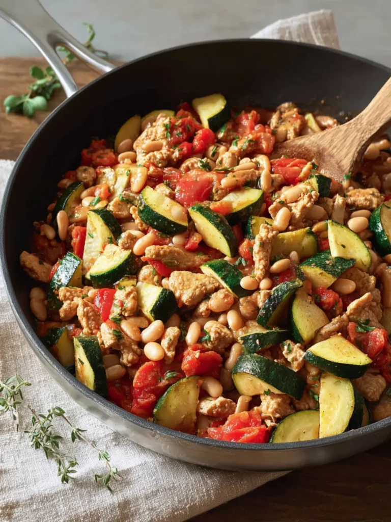 Healthy Turkey Skillet with Zucchini and White Beans First Image