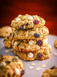 Hearty Oatmeal Pistachio Cookies with Cherries & White Chocolate First Image