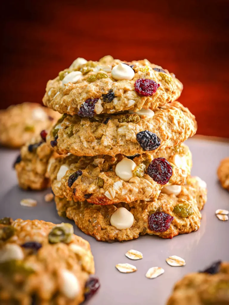 Hearty Oatmeal Pistachio Cookies with Cherries & White Chocolate First Image