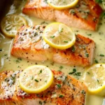 Irresistible Baked Salmon with Lemon Butter Cream Sauce First Image