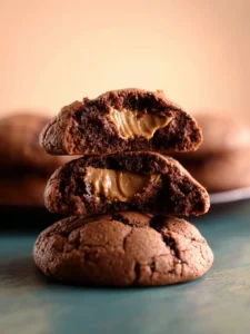 Peanut Butter Stuffed Chocolate Cookies First Image
