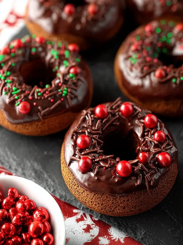 Chocolate Gingerbread Baked Doughnuts First Image