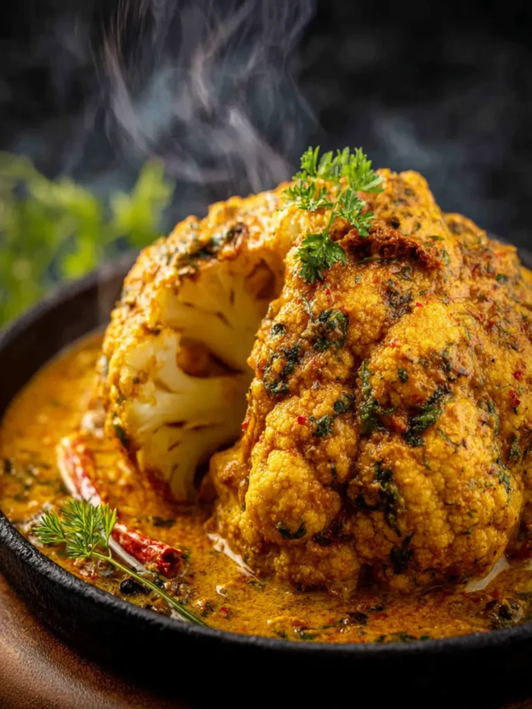Gobi Musallam Recipe (Whole Roasted Cauliflower Curry) First Image