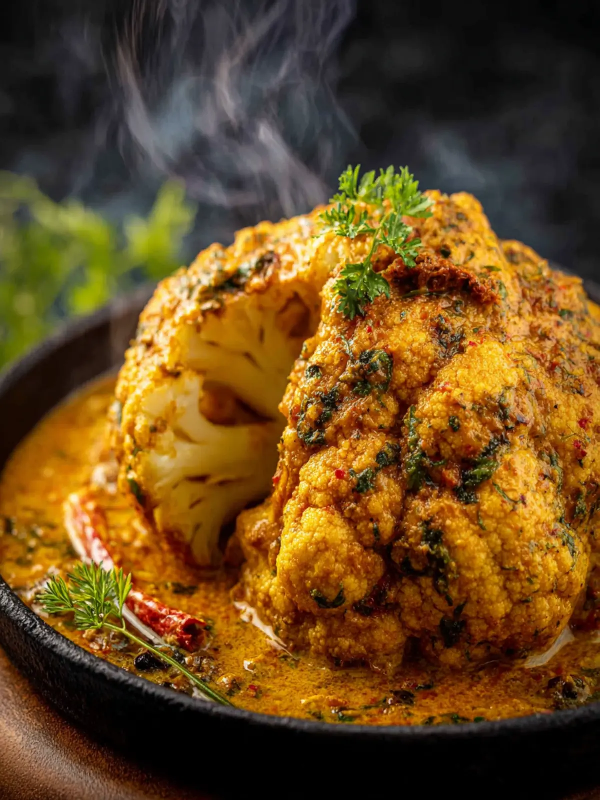 Gobi Musallam Recipe (Whole Roasted Cauliflower Curry) First Image