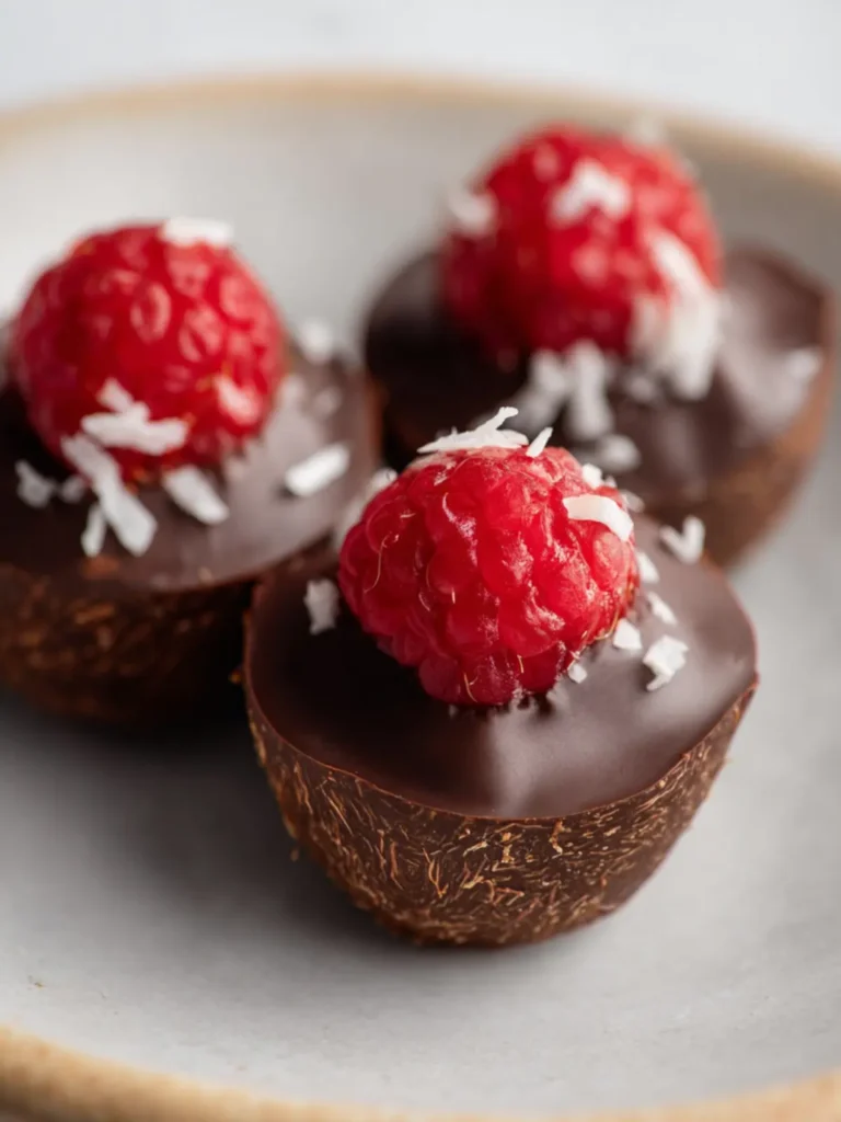 Raspberry Coconut Chocolate Bites First Image