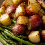 roasted potatoes asparagus First Image