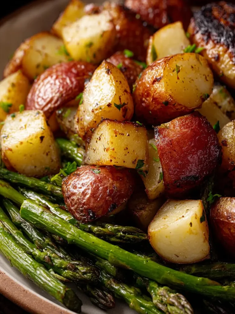 roasted potatoes asparagus First Image